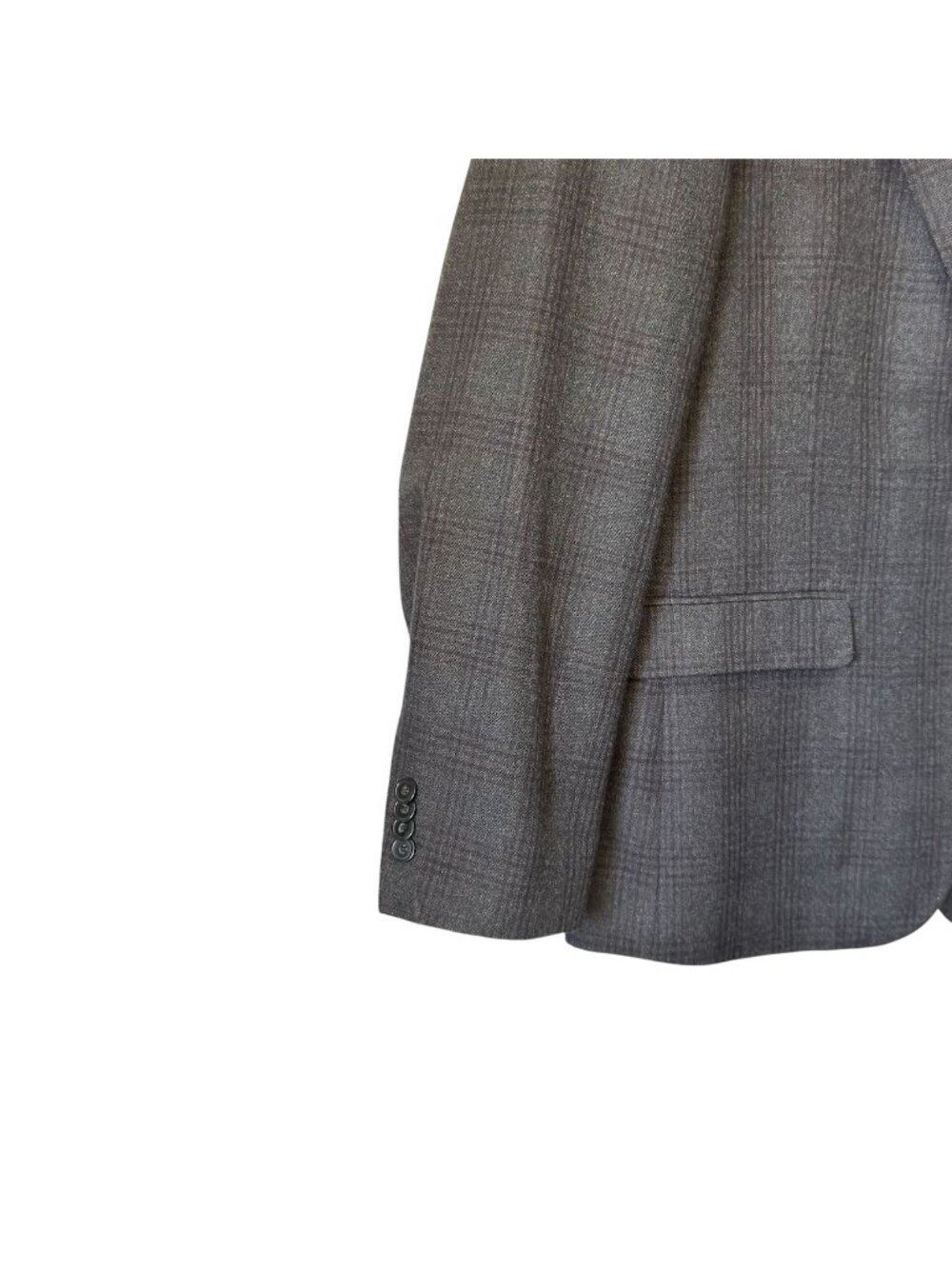 Vintage Tommy Hilfiger Mens 44 R Sport Coat Glen Plaid Check Gray Black Wool - Picture 7 of 16